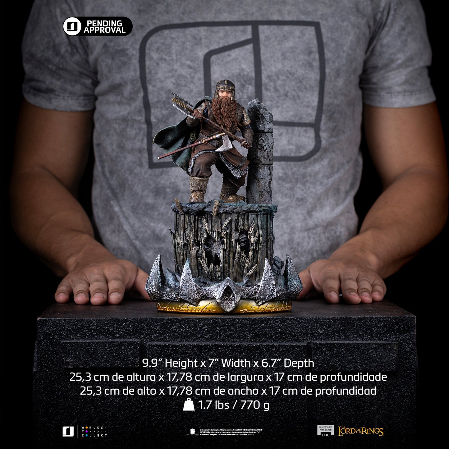 Gimli Unleashed LOTR 1/10 Scale Statue Pre-order