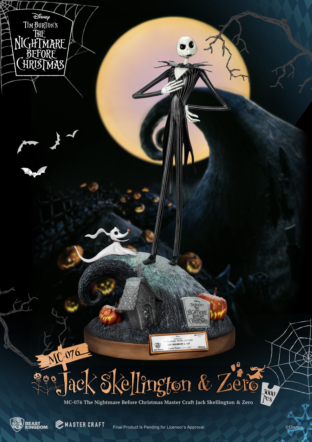 Jack Skellington and Zero Disney The Night Before Christmas Statue