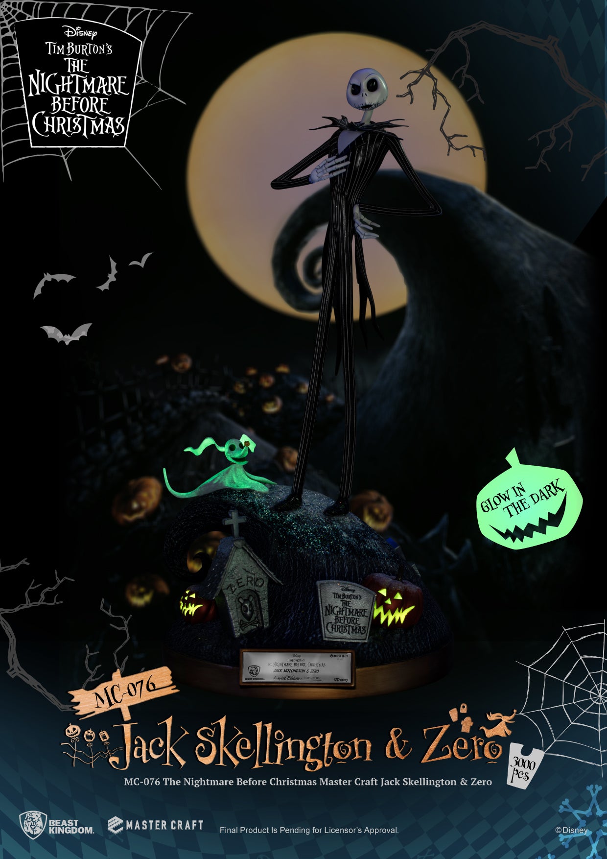 Jack Skellington and Zero Disney The Night Before Christmas Statue