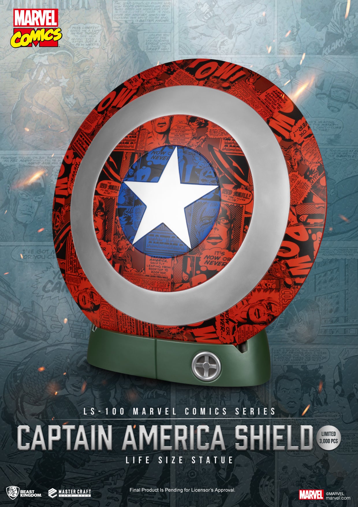 Captain America LS-100 Marvel Comics Life Size Shield Statue Pre-order