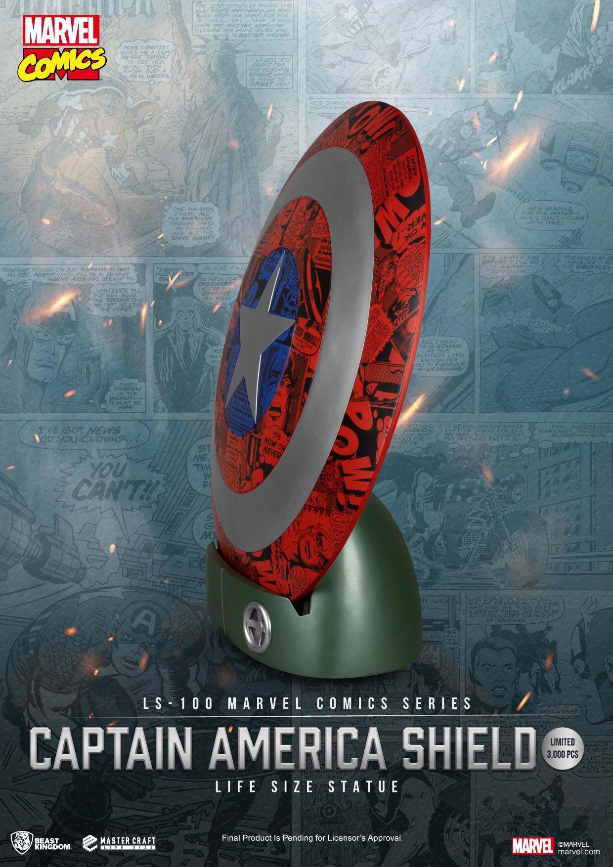 Captain America LS-100 Marvel Comics Life Size Shield Statue Pre-order