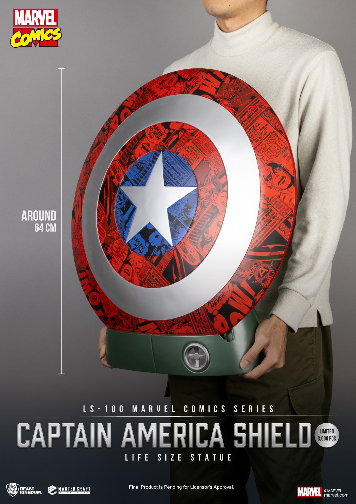 Captain America LS-100 Marvel Comics Life Size Shield Statue Pre-order