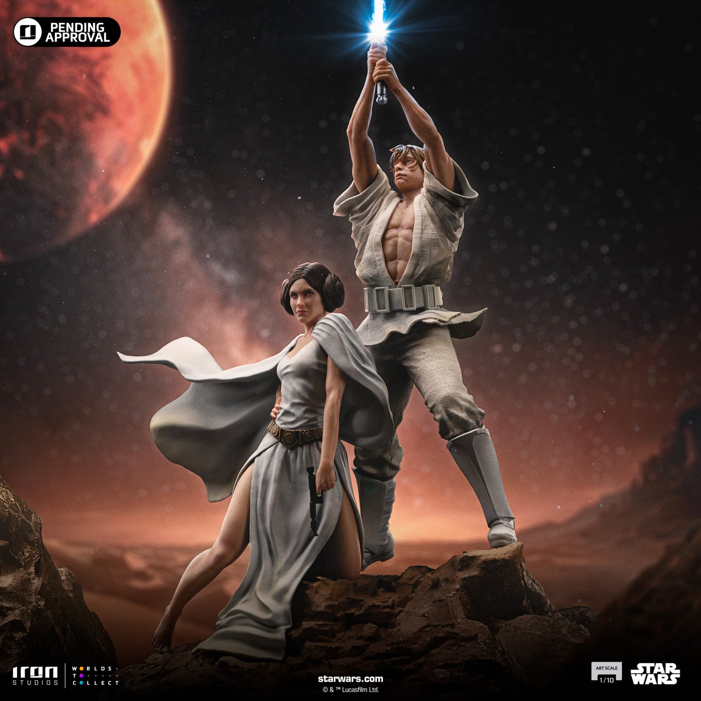 Luke and Leia Movie Poster Star Wars 1/10 Scale Statue Pre-order