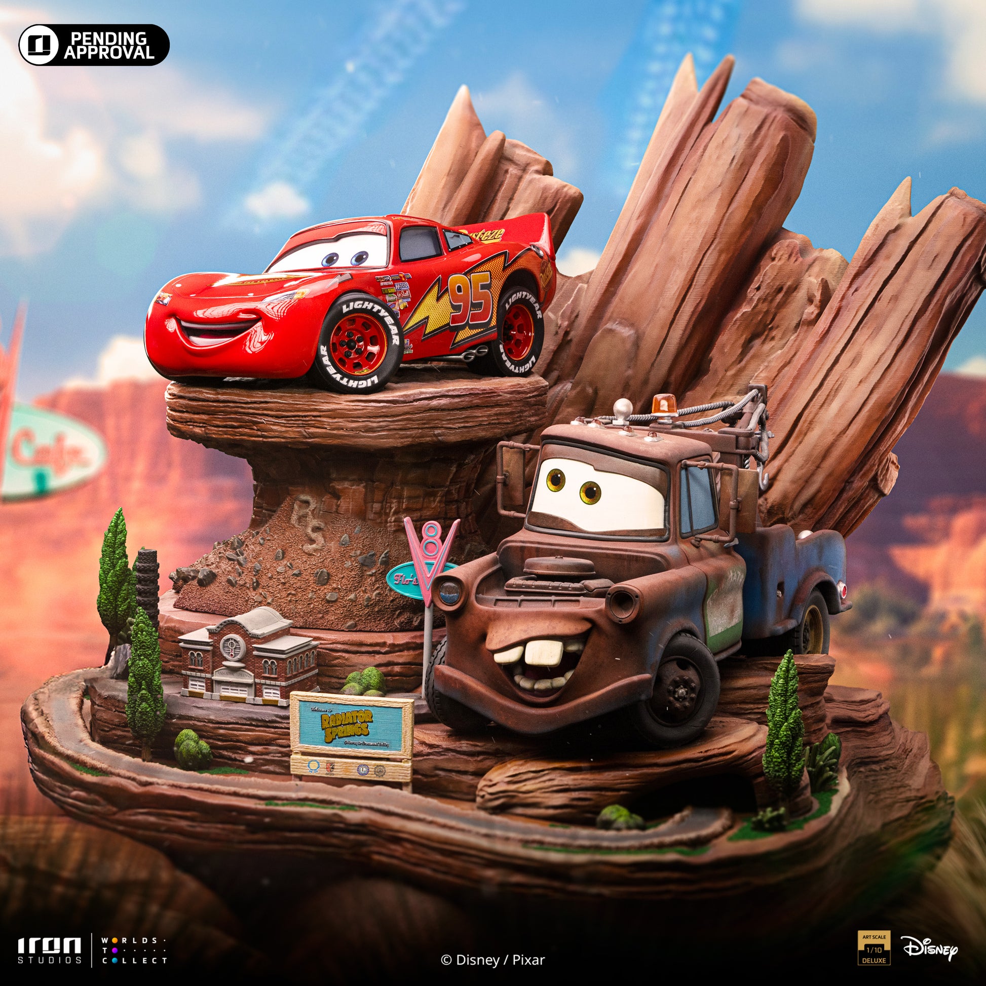 Lightning McQueen and Tow Mater Disney Pixar Cars 1/10 Scale