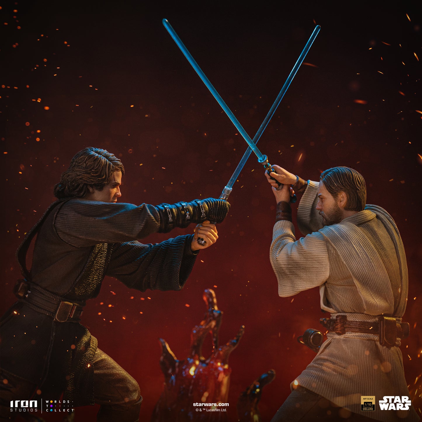 Anakin vs Obi-Wan Diorama Star Wars ROTS 1/10 Scale Statue Pre-order