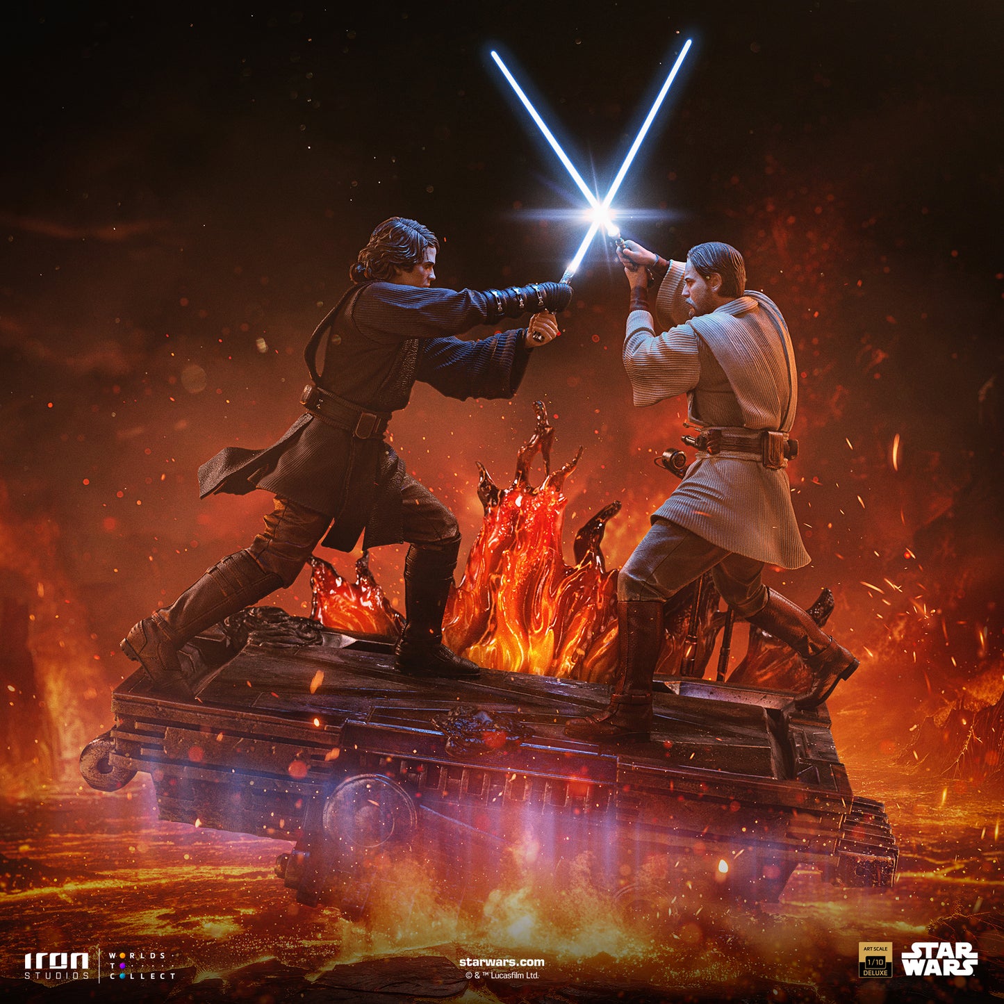 Anakin vs Obi-Wan Diorama Star Wars ROTS 1/10 Scale Statue Pre-order