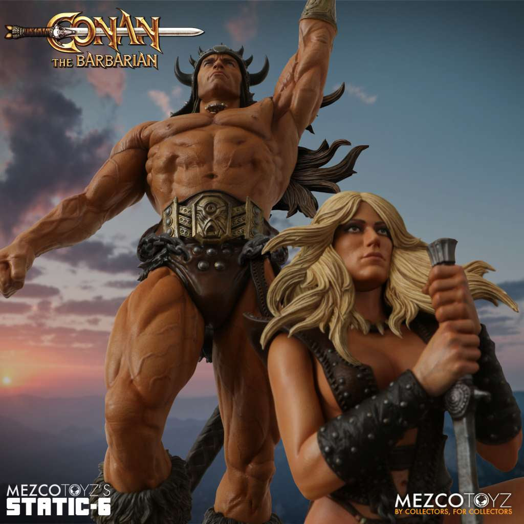Conan The Barbarian Conan and Valeria Static-6 Mezco 1/6 Scale Statue Pre-order
