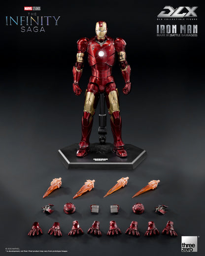 Iron Man Mark 3 Battle Damage Infinity Saga DLX Action Figure Pre-order